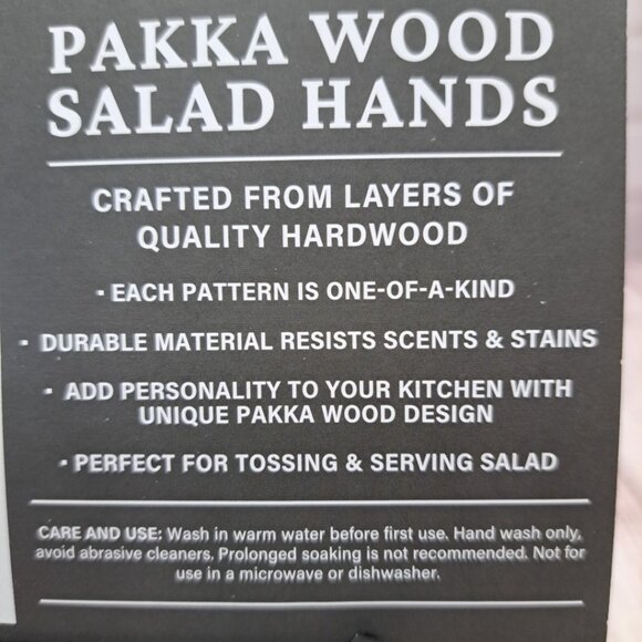 Thyme & Table Pakkawood Salad Hands New - Picture 3 of 4